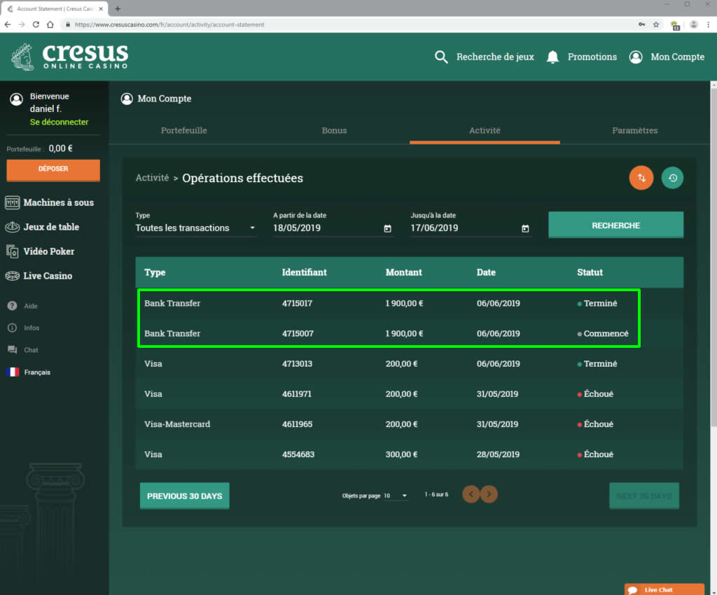 Avis sur le casino en ligne Cresus